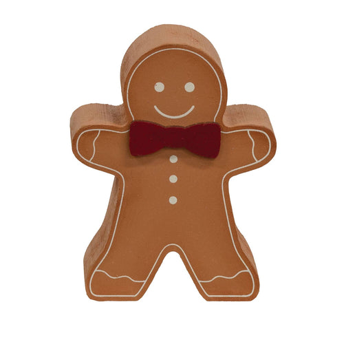 Extra Chunky Wooden Bow Tie Gingerbread Sitter