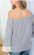 Pin Stripe off shoulder