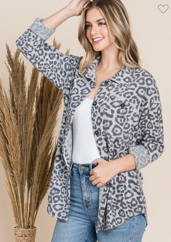 Animal Print Button Down Top